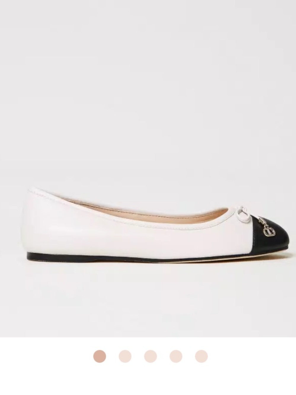 Twinset Ballerina shoes flats with bow black cap toe